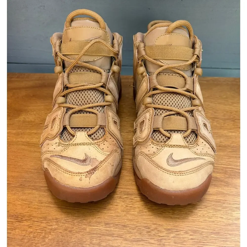 Nike Air More Uptempo GS Youth 5.5Y / Women's 7 Tan Nubuck Sneakers 922845-200